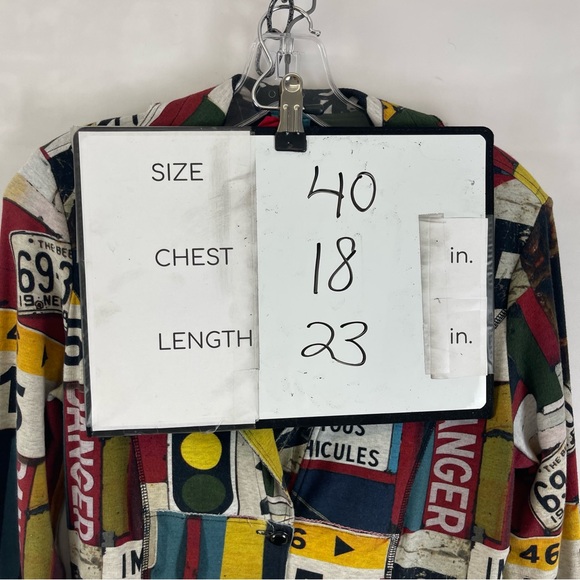 Aventures des Toiles Art Print Blazer Jacket Women’s 40 US 8 Multicolor Abstract - Picture 8 of 14